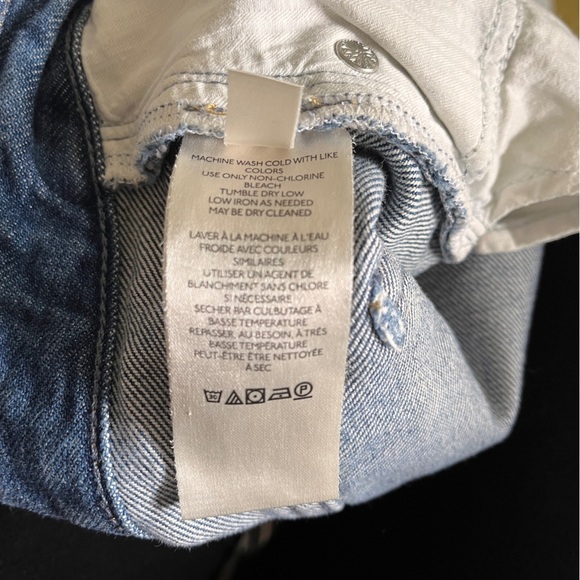 Free People Denim Shorts Womens 26 Blue Distressed Button Fly Shortie - Picture 6 of 7